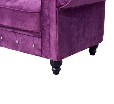 Klassische Leder Couch - Lila Chesterfield Stoff Sofa 2 Sitzer  Neu jvmoebel ®
