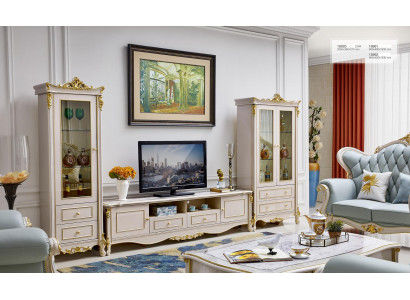 Design Wohnwand Sideboard 2x Schrank rtv Lowboard Anrichte 3 tlg. Set Vitrine