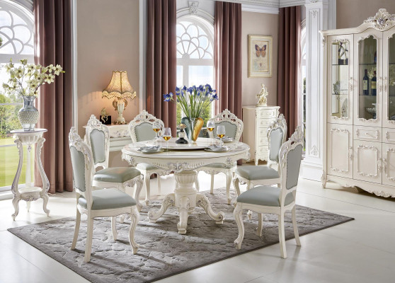 Klassische Barock Esszimmer Möbel Essgarnitur Lehnstuhl Tisch Gruppe 7tlg. Set