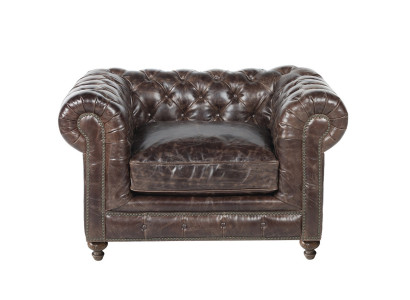 jvmoebel ® - Leder Sofa Couch - Braun Sessel Polster Einsitzer Couch Garnitur
