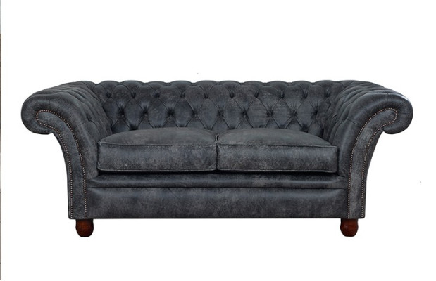 Chesterfield Sofa Couch Polster Stoff Leder Couchen  Polster Garnitur 2 Sitzer