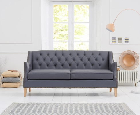 Couch Graue Chesterfield Büro Sofa Emfpangs Couchen Leder Textil Neu jvmoebel ®