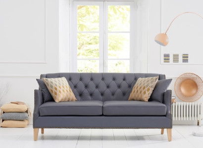 Couch Graue Chesterfield Büro Sofa Emfpangs Couchen Leder Textil Neu jvmoebel ®