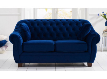 jvmoebel ® - Textil Sofa Couch - Blaue Polster Zweisitzer Couch Garnitur Dreier