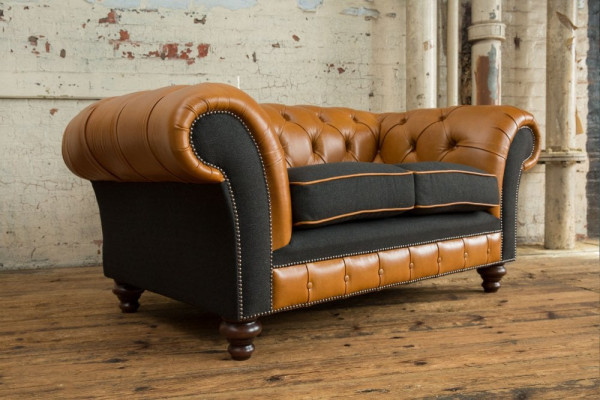 jvmoebel ®  Leder Sofa Couch - Design Polster Zweisitzer Couch Garnitur Braun
