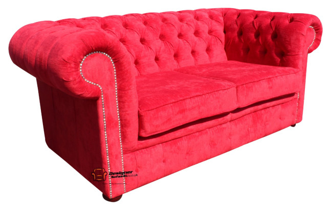 jvmoebel ®  Leder Sofa Couch - Design Polster Zweisitzer Couch Garnitur Rot Neu