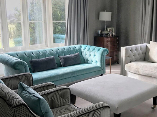 Chesterfield Textil Polster Design Sofa Luxus Couch Klassische Sofa 3 Sitzer Neu