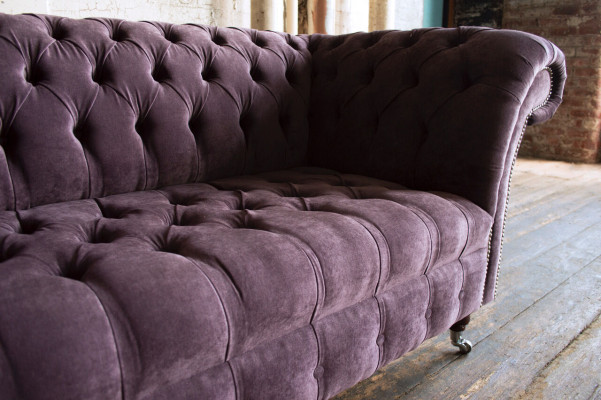 Sofa 2 Sitzer Chesterfield Design Relax Sofas Polster Moderne Couchen Lila Neu