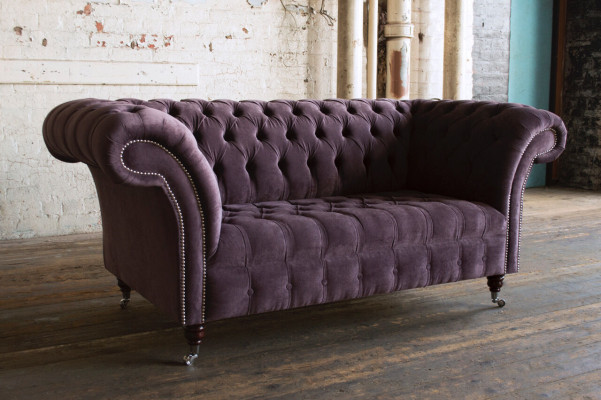 Sofa 2 Sitzer Chesterfield Design Relax Sofas Polster Moderne Couchen Lila Neu