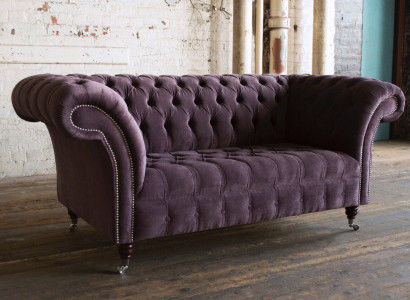 Sofa 2 Sitzer Chesterfield Design Relax Sofas Polster Moderne Couchen Lila Neu