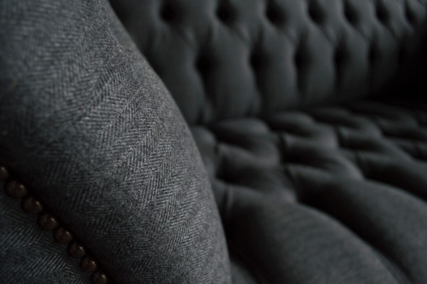 Textil Sofa Stoff Couch Chesterfield big sofas xxl Sitz Polster 185cm couchen