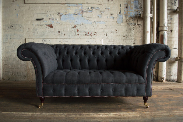 Textil Sofa Stoff Couch Chesterfield big sofas xxl Sitz Polster 185cm couchen