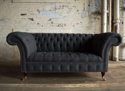 Textil Sofa Stoff Couch Chesterfield big sofas xxl Sitz Polster 185cm couchen