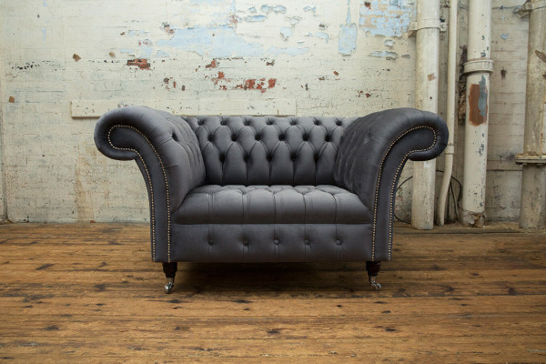 Chesterfield Sofa Couch Polster Garnitur 1,5 Sitzer Sofas Klassisch Einsitzer