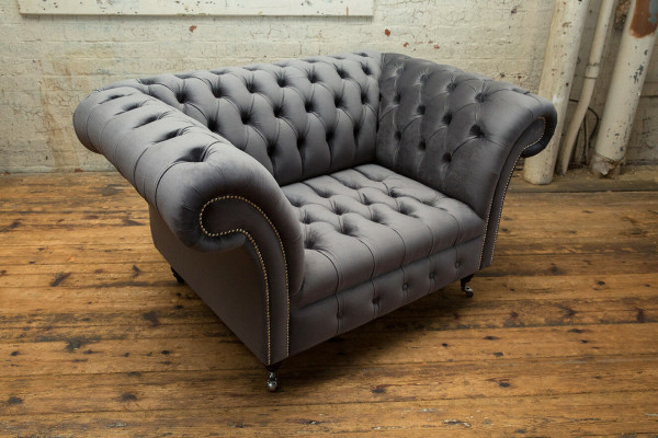 Chesterfield Sofa Couch Polster Garnitur 1,5 Sitzer Sofas Klassisch Einsitzer