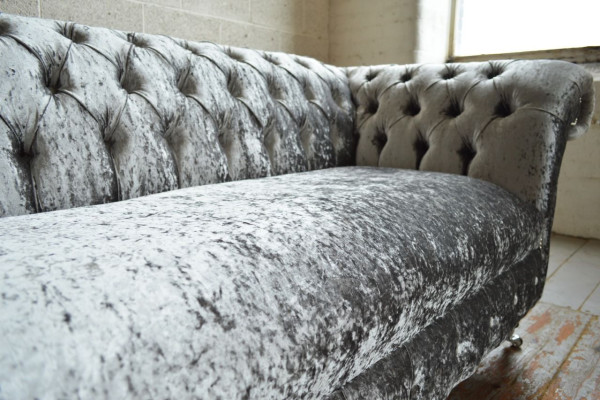Chesterfield 2 Sitzer Couch Polster Sofa Designer Couchen Sitz Samt Textil Neu