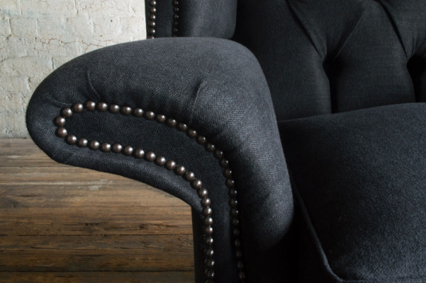 Sessel Couch Polster Designer Textil 1 Sitzer Couchen Polster Chesterfield Sitz
