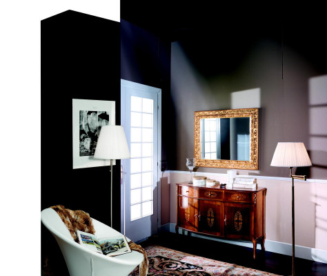 Luxus 2 tlg Set Designer  Kommode und Spiegel Italienische Möbel Stil Barock Neu