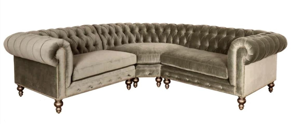 Ecksofa Sofa Couch Wohnlandschaft Eckgarnitur Sofas Couchen Chesterfield Silber