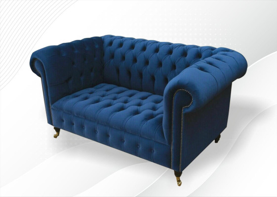Klassische Textil Couch - Samt Chesterfield Stoff Sofa 2 Sitzer Neu jvmoebel ®