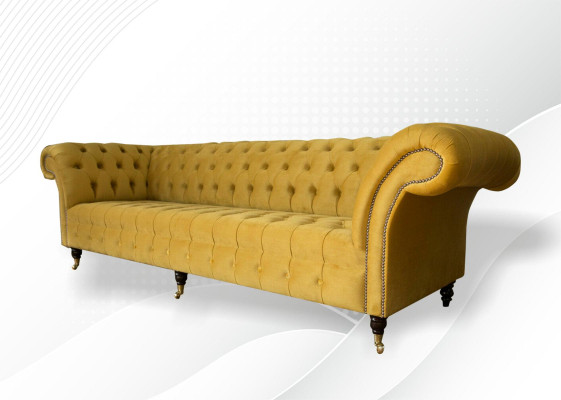 xxl Chesterfield Big Sofa Couch Polster Garnitur 4 Sitz Textil Sofas Couchen Neu