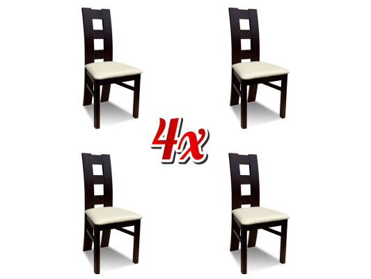Set 4x Stuhle Luxus Design Polster Massiv Holz Küche Esszimmer Stühl Sitz neu