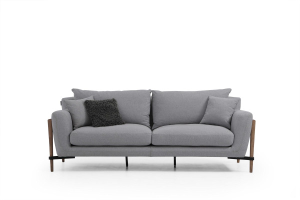 Zweisitzer Sofa 2 Sitzer Stoff Sofas Modern Design Wohnzimmer Grau