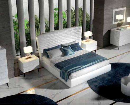 Bettrahmen Möbel Design Doppelbett Luxus Schlafzimmer Holz Kunstleder Bett Neu