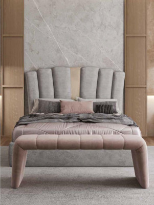 Hocker Polster Sitz Design Textil Relax Luxus Sofa Sitzbank Stoff Modern