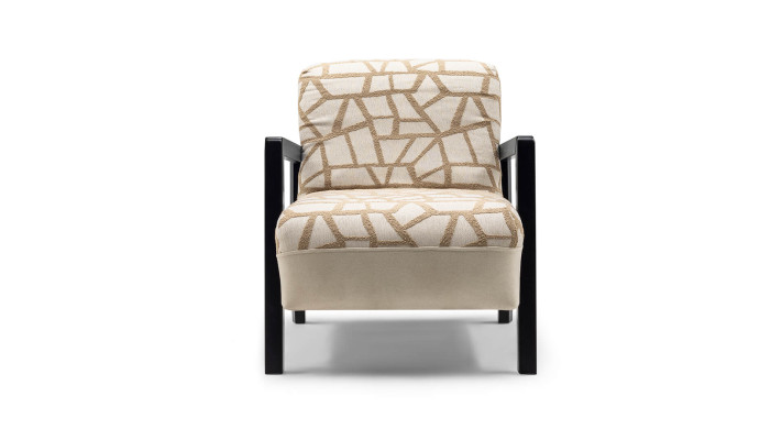 Sessel Ohrensessel Stoffsessel Beige Polster Wohnzimmer Einsitzer Sitz