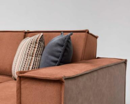 Ecksofa L form Polstersofa Stoffsofa Couch Braun Sofa Moderne Stoff