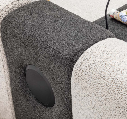 Modulsofa Ecksofa L form Stoffsofa Polstersofa Couch Sofa Beige