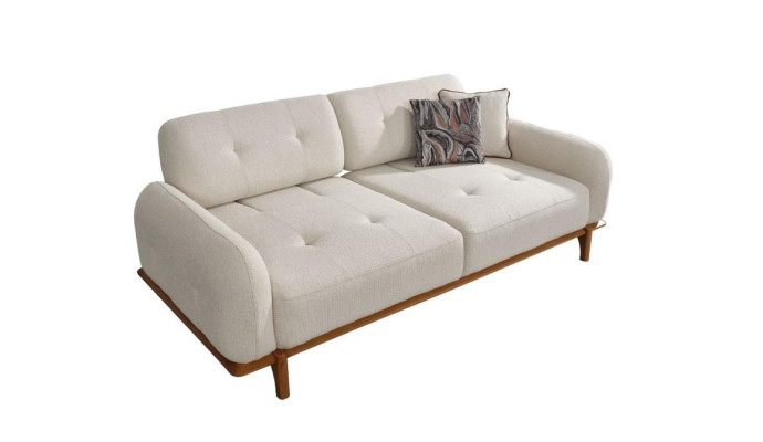 Couchgarnitur Dreisitzer Sessel Couch Braun Polstersofa Stoffsofa 3tlg