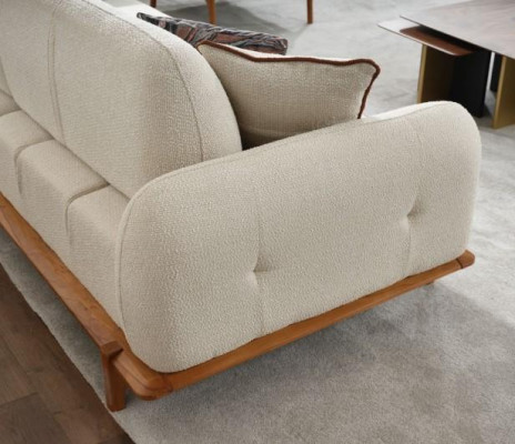 Couchgarnitur Dreisitzer Sessel Couch Braun Polstersofa Stoffsofa 3tlg