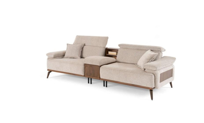 Wohnzimmer Viersitzer Luxuriöses Polstersofa Stoffcouchen Textil Möbel
