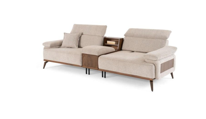 Wohnzimmer Viersitzer Luxuriöses Polstersofa Stoffcouchen Textil Möbel