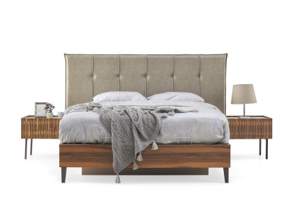 Moderne Schlafzimmer Polstergarnitur Designer Doppelbett Holz Konsolen
