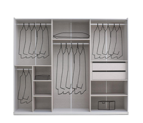 Weißer Kleiderschrank 4-türiger Holzschrank Designer Schlafzimmer Möbel