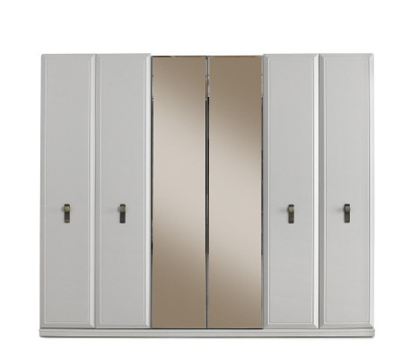 Weißer Kleiderschrank 4-türiger Holzschrank Designer Schlafzimmer Möbel