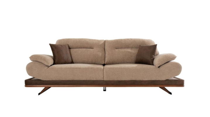 Braunes 3-Sitzer Sofa Wohnzimmer Designer Couch Polster Sitzmöbel Neu