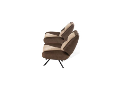 Beige-Braune Wohnzimmer Sessel Stilvoller 2-er Polster-Set Luxus Möbel