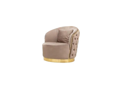 Wohnzimmer Designer Beiger Chesterfield Sessel Polster Möbel Luxus Design