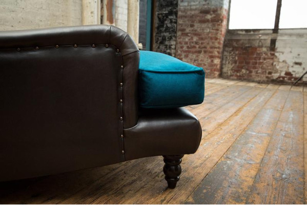 Chesterfield Ledersofa Couch Polster designer 2 Sitzer Textil Sofas Couchen Neu