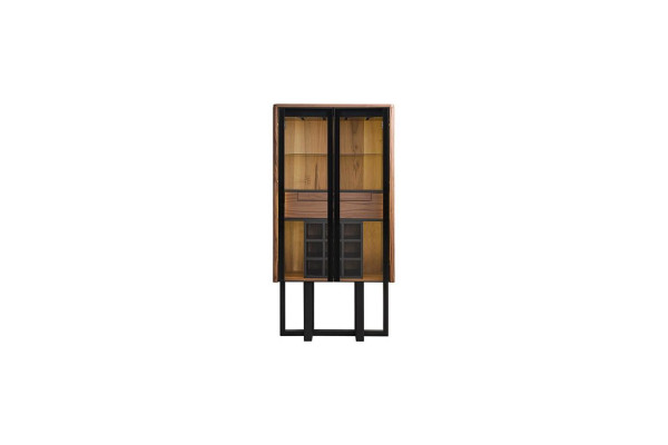 Braune Luxus Vitrine Glasvitrine LED Schrank Designer Bar Schränke Neu