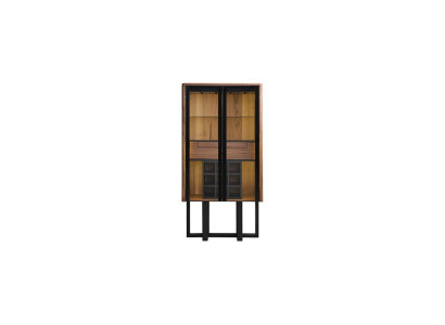 Braune Luxus Vitrine Glasvitrine LED Schrank Designer Bar Schränke Neu