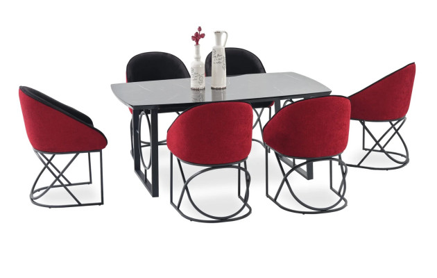Luxus Designer Grüner Esszimmerstuhl 6x Stühle Einsitzer Moderne Esszimmer