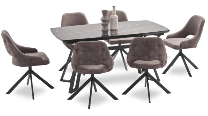 Moderne Design Braun 6x Stühle Ohne Armlehne Esszimmer Luxus Möbel