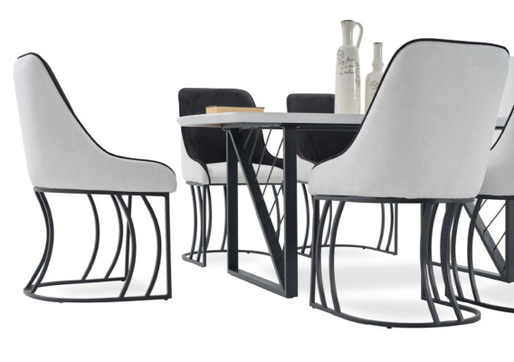 Modern Esstisch 6x Stühle Designer Luxus Esszimmer Möbel