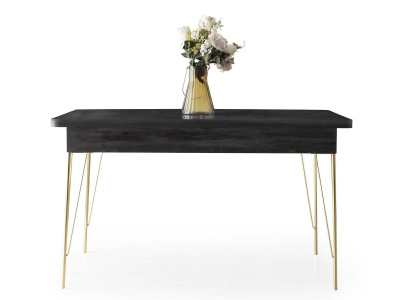 Esstisch Ausziehbar Modern Rechteckig Dunkelgrau Einfarbig Esszimmer