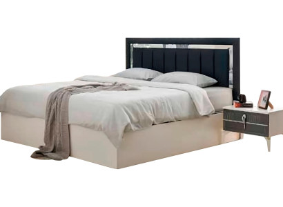 Modern Design Grau Weiß Bett Schlafzimmer Zweifarbig Doppelbett